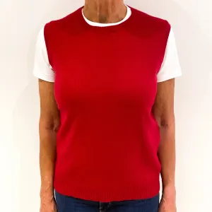 Cherry Red Cashmere Tank Top Jumper Medium