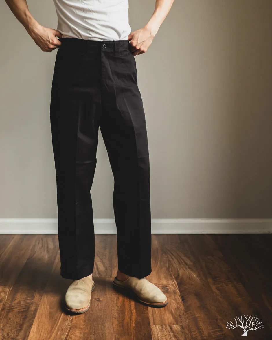 CHINO01 - Wide Cut Chinos - Deep Black