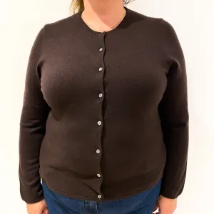 Chocolate Brown Cashmere Cardigan Extra Large