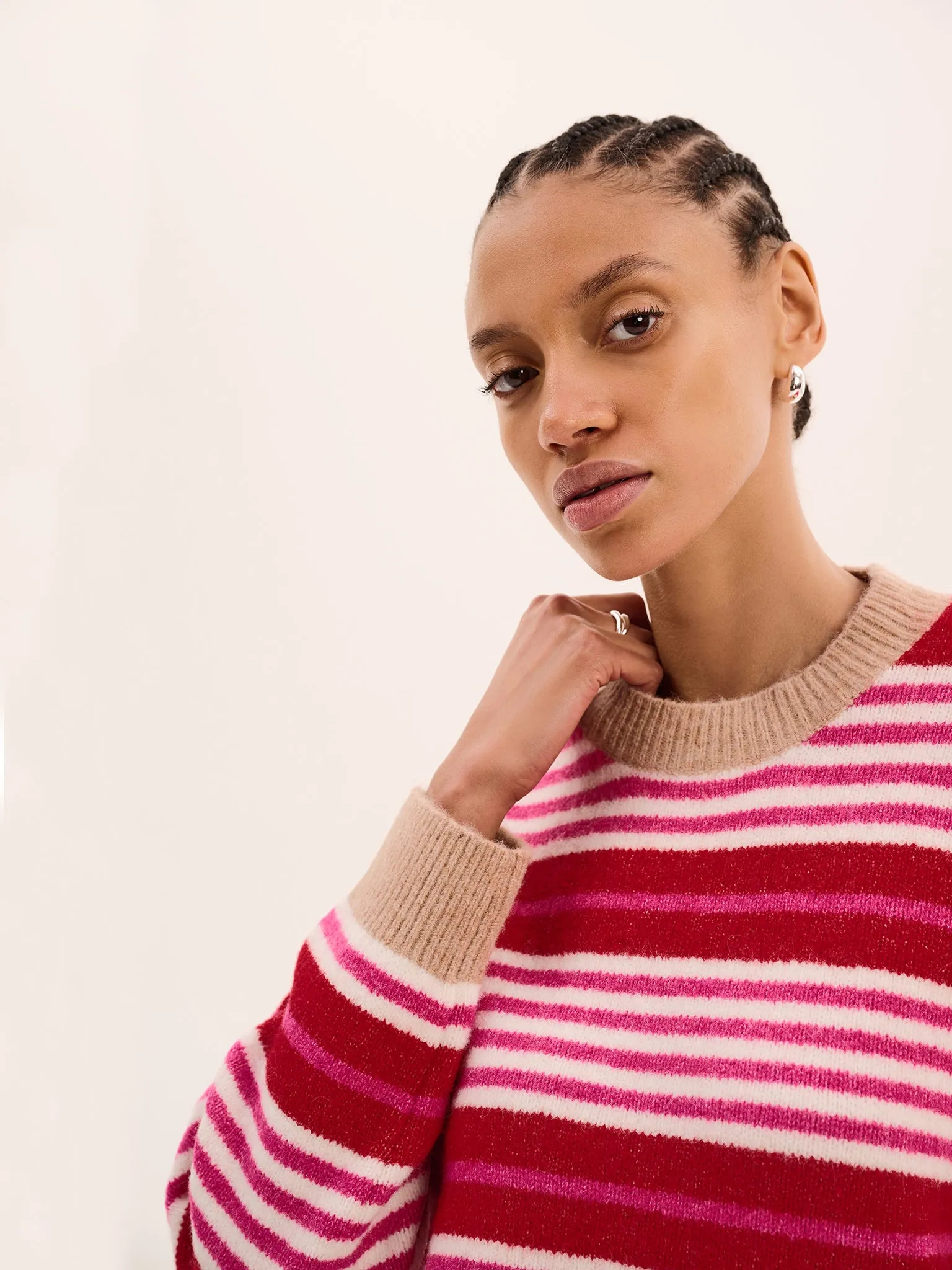 Clementine Stripe Jumper in Pink and Red