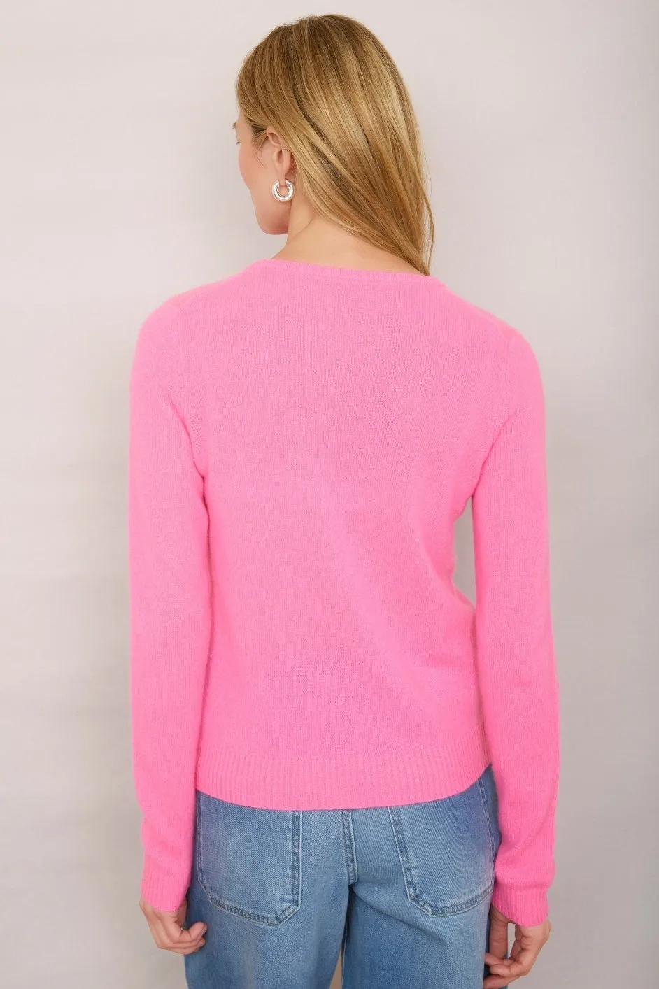 Cleo Cashmere Jumper - Neon Pink