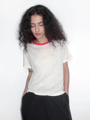 Contrast Color T-shirt with Wool Blend