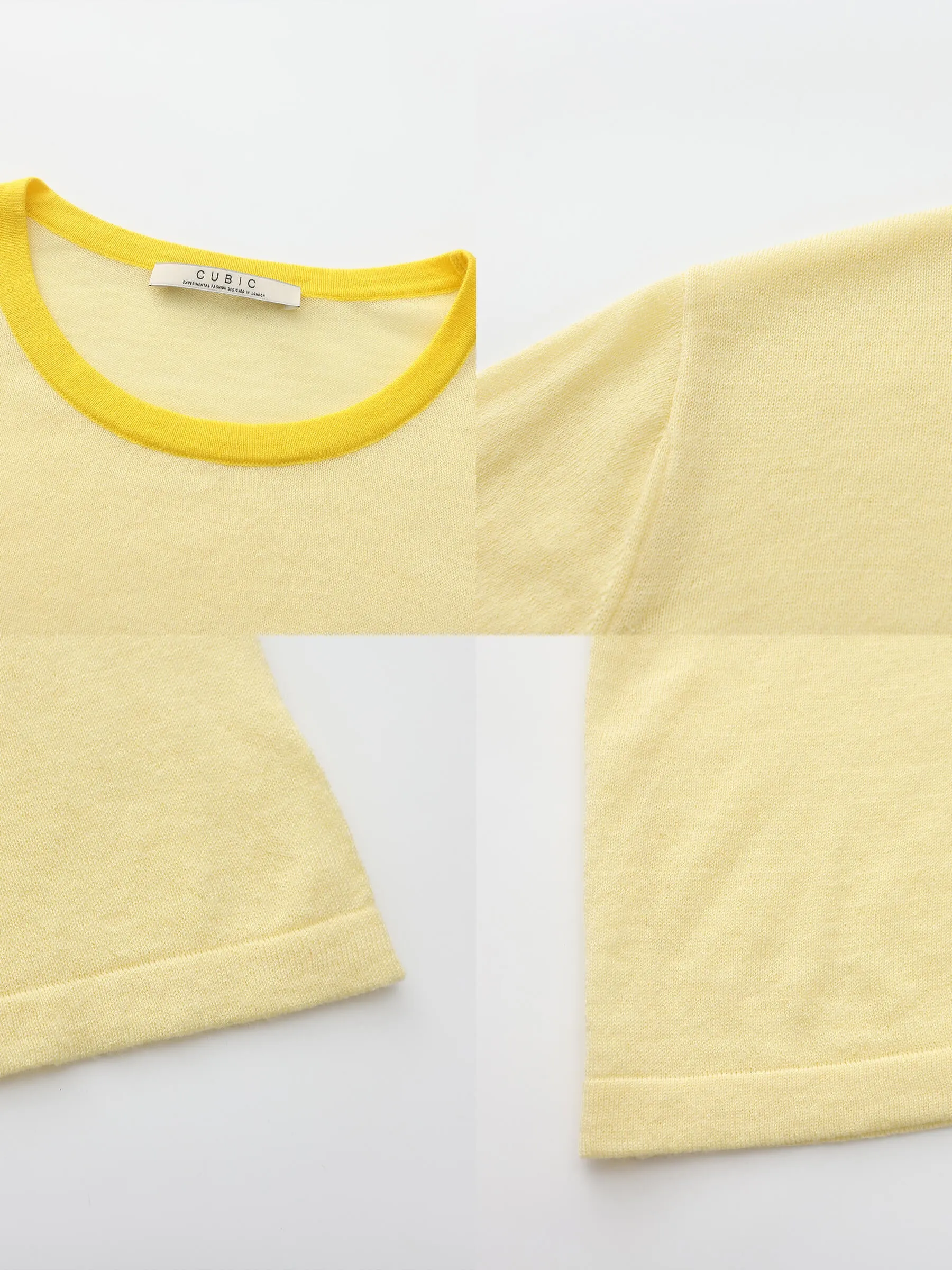 Contrast Color T-shirt with Wool Blend