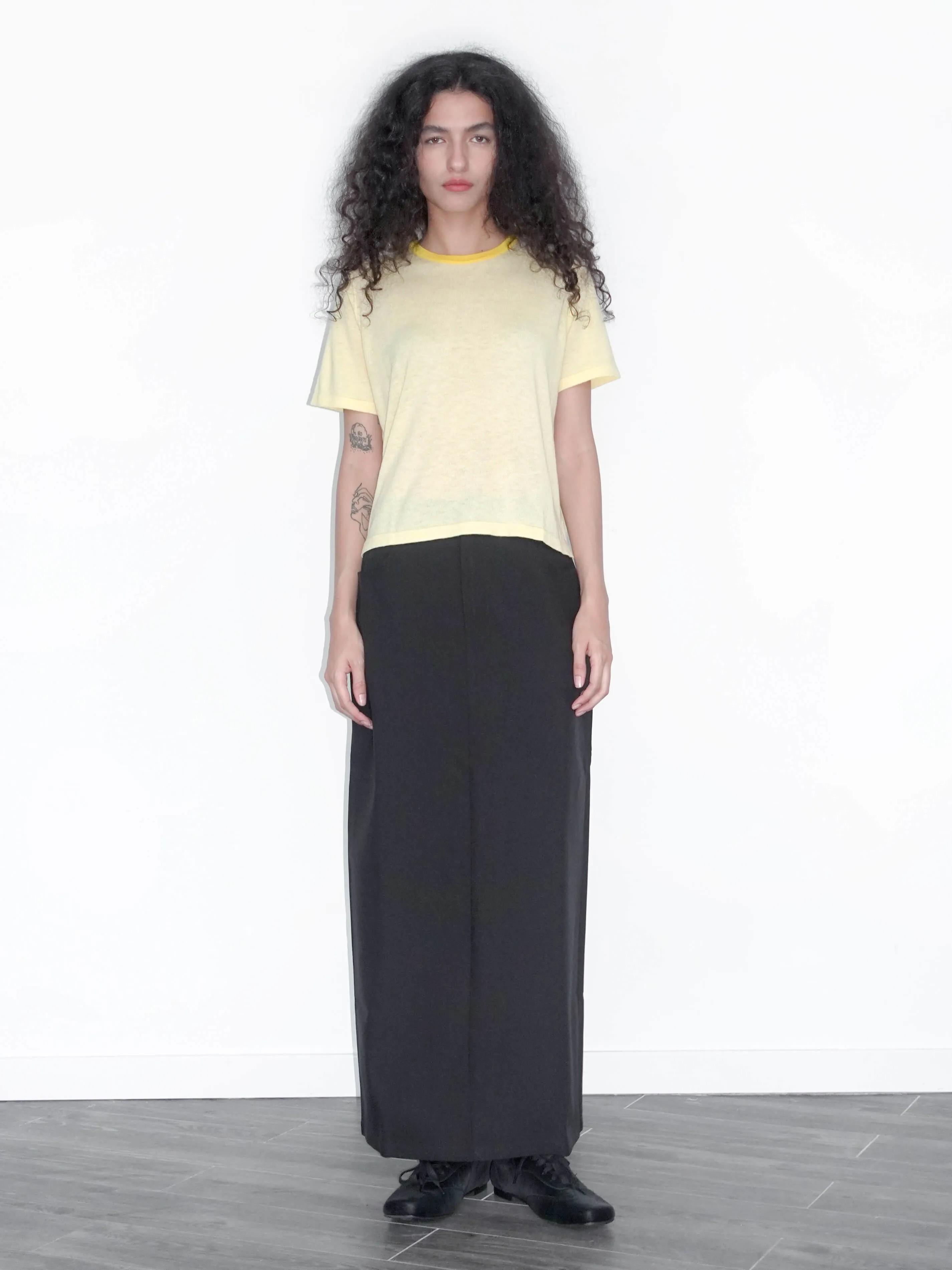 Contrast Color T-shirt with Wool Blend