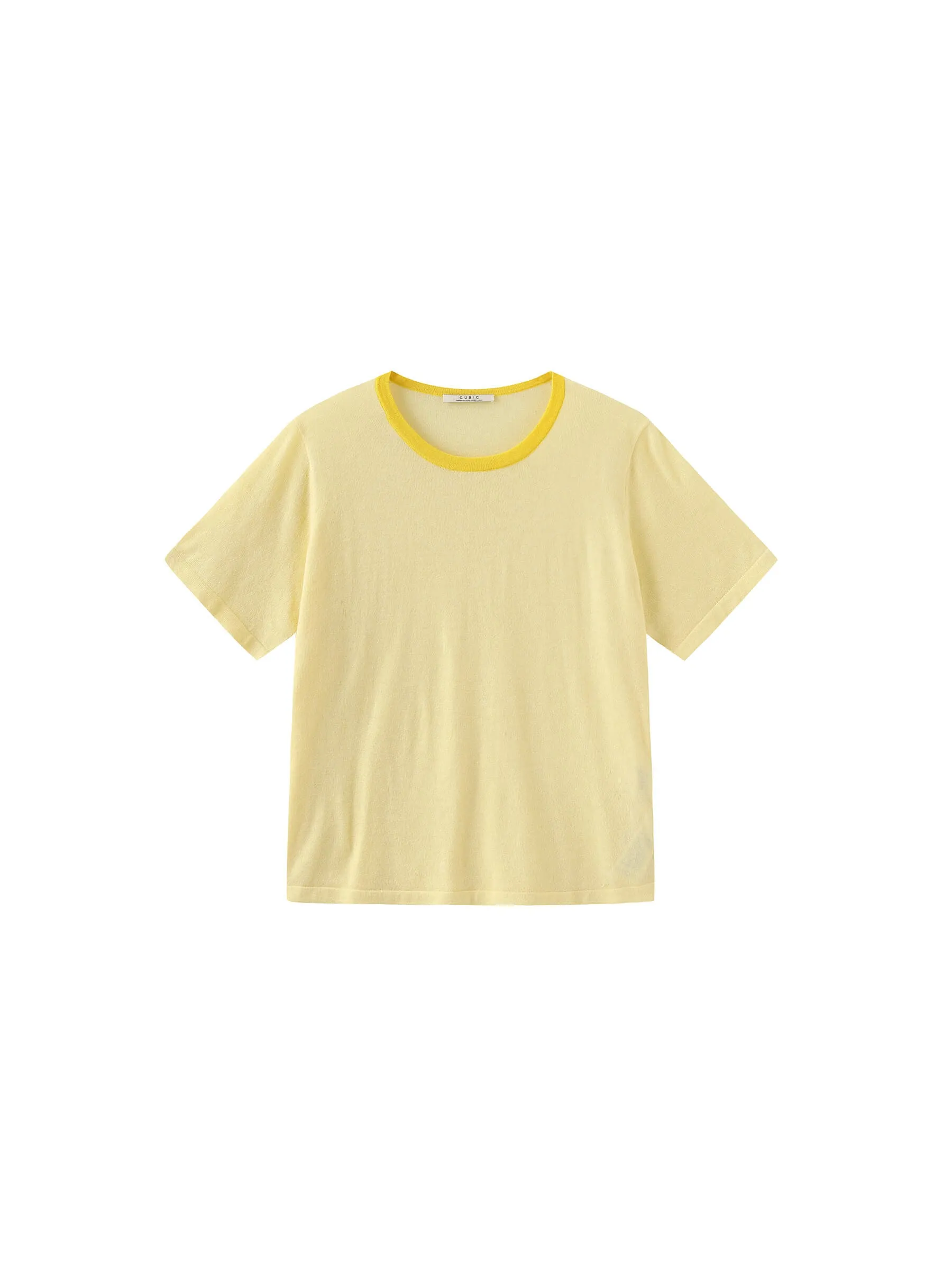 Contrast Color T-shirt with Wool Blend