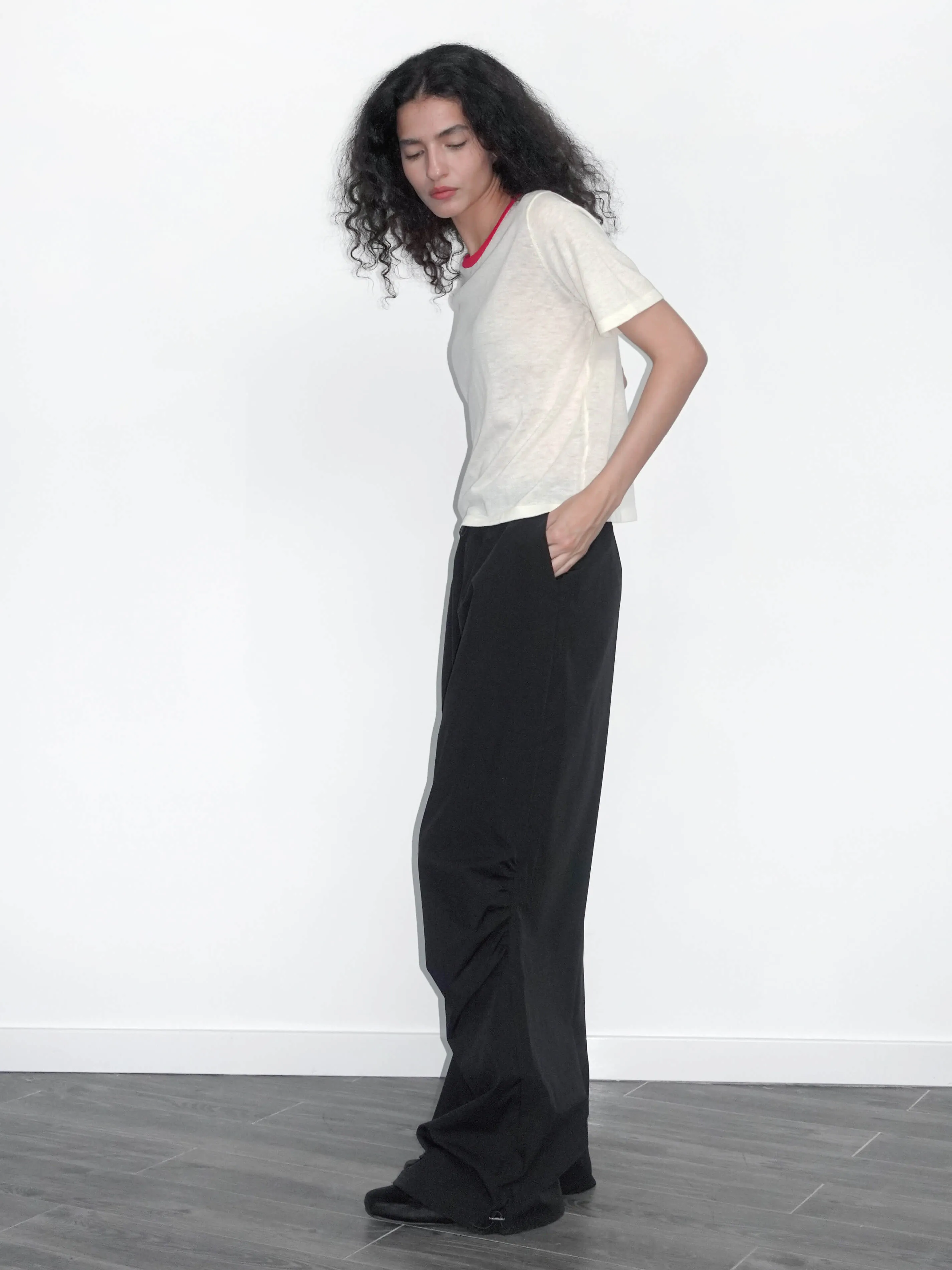Contrast Color T-shirt with Wool Blend