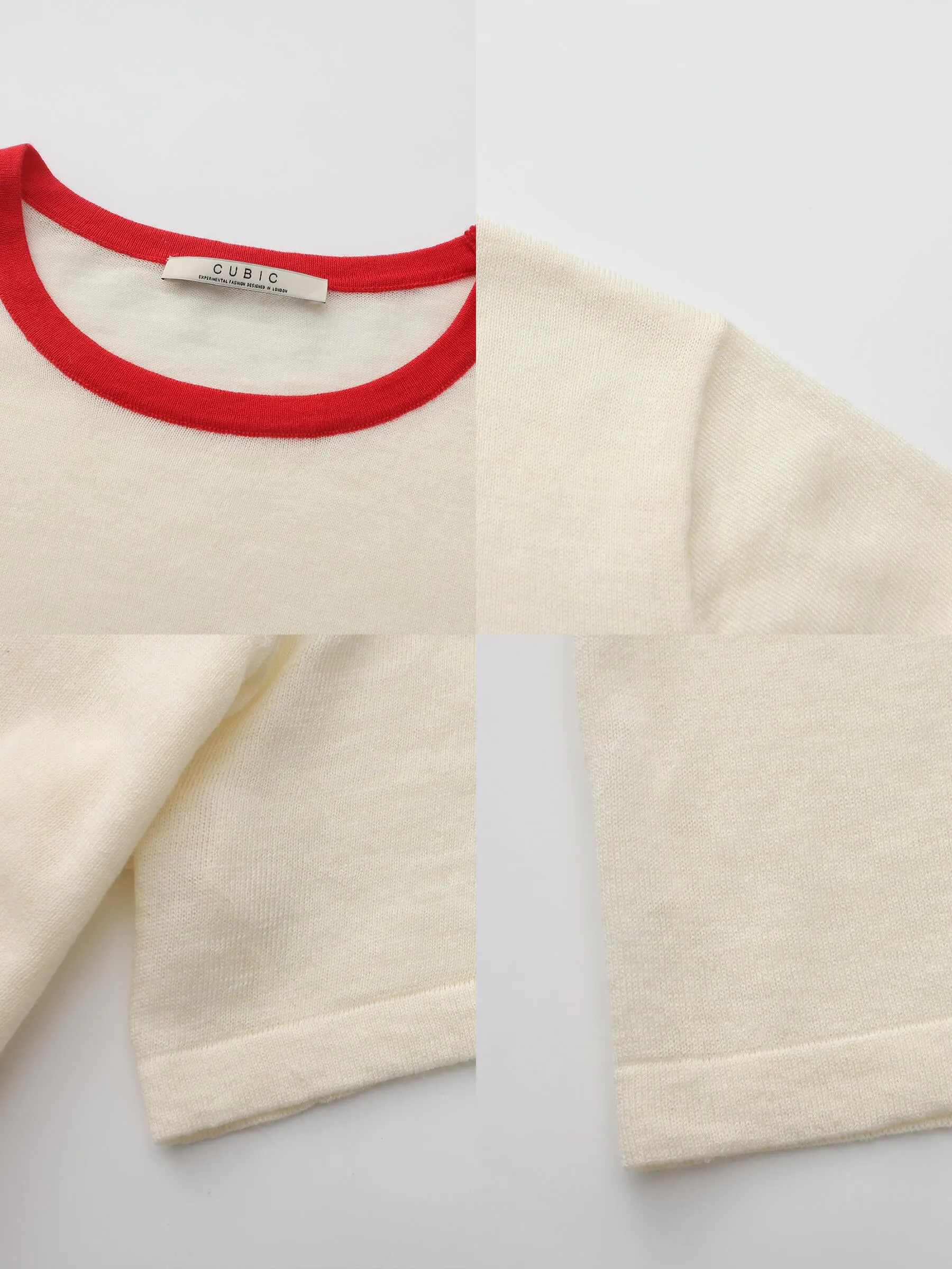 Contrast Color T-shirt with Wool Blend