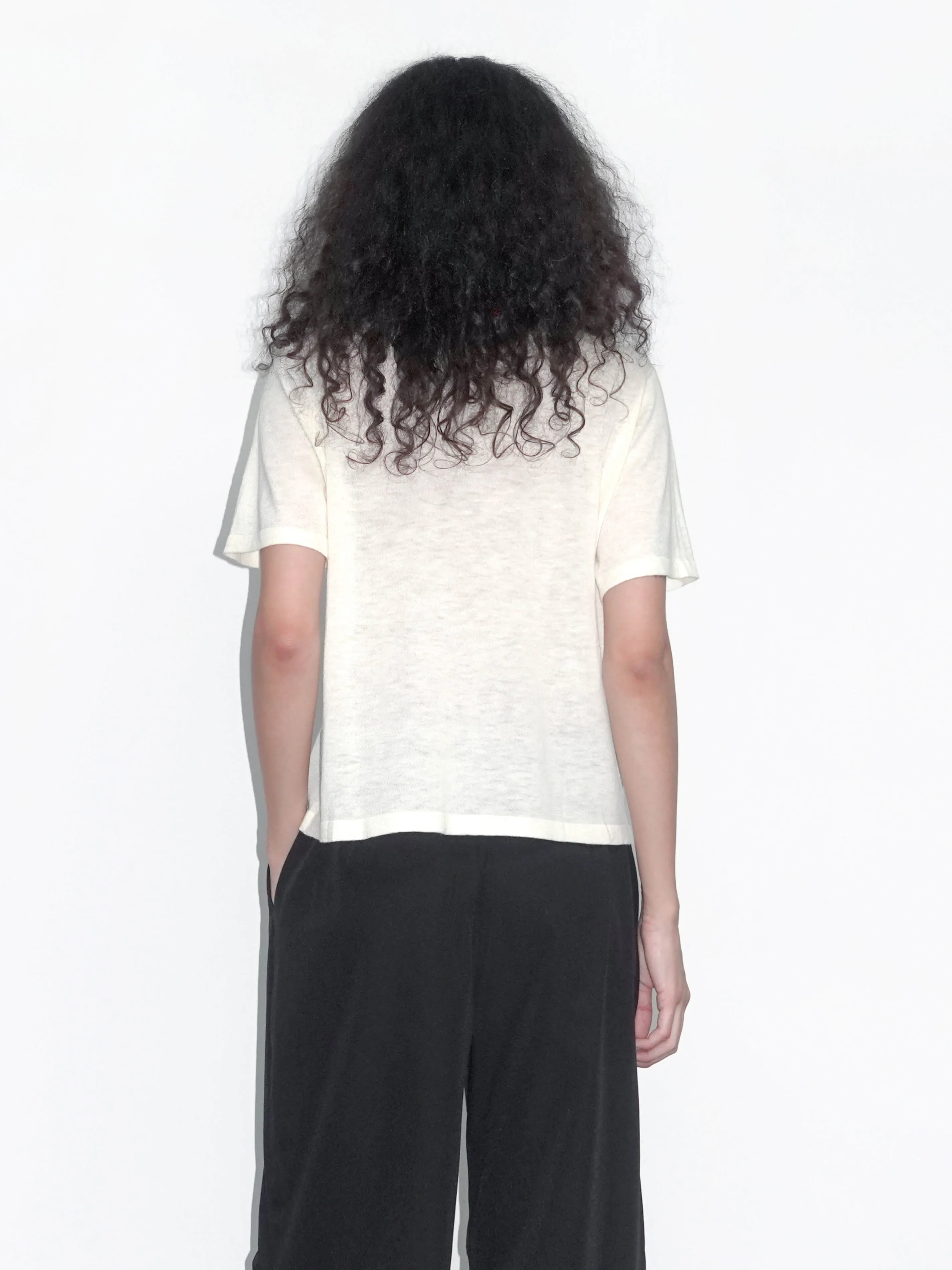 Contrast Color T-shirt with Wool Blend