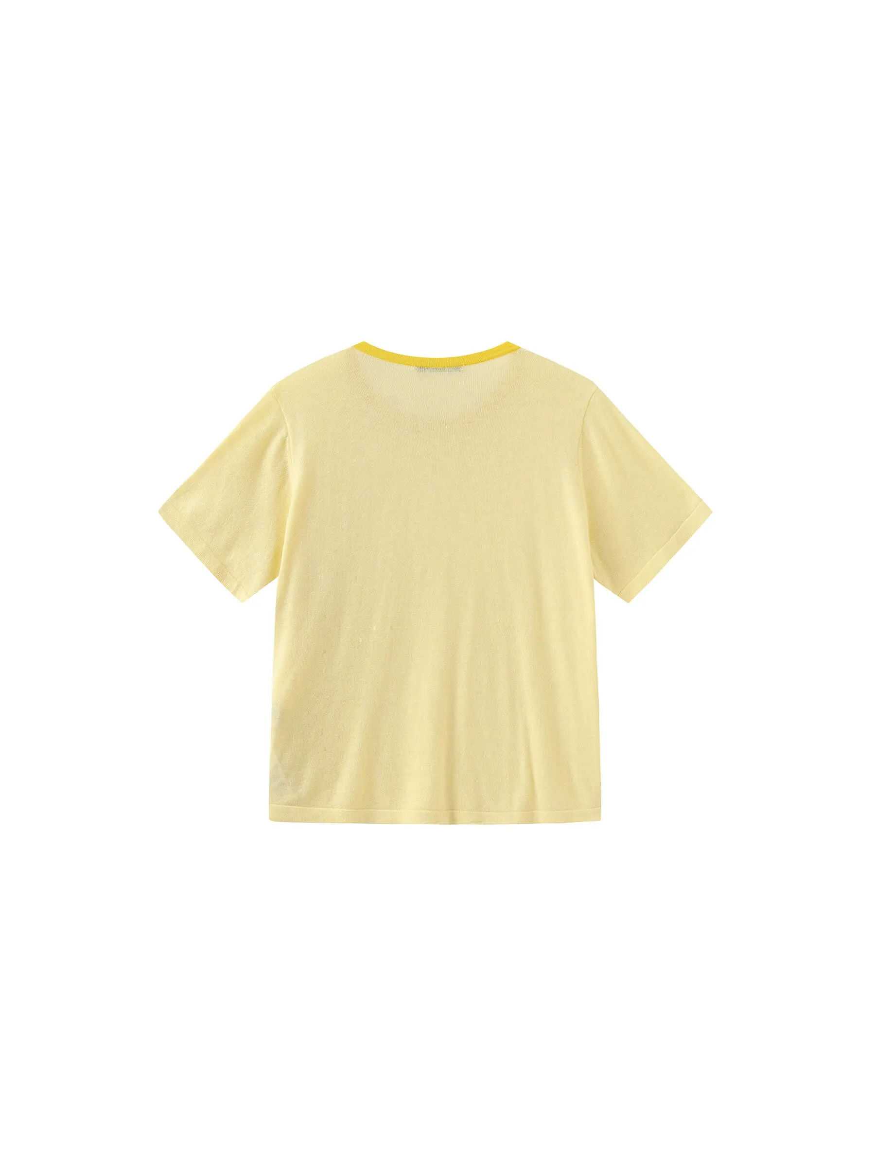 Contrast Color T-shirt with Wool Blend