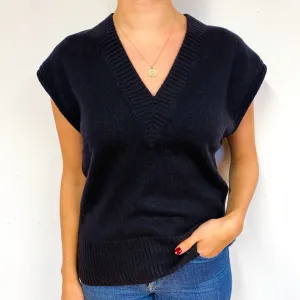 Cos Dark Navy Cashmere Sleeveless Jumper Small