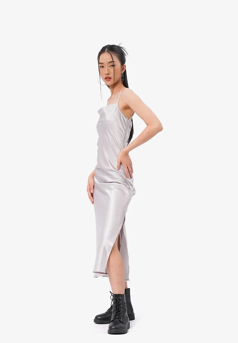 Cowl Neck Midi Slip Dress