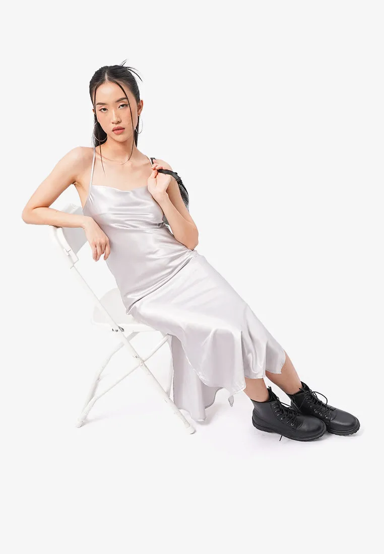 Cowl Neck Midi Slip Dress