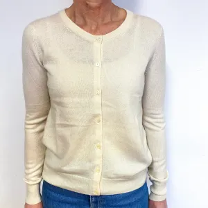 Cream Cashmere Crew Neck Cardigan Medium