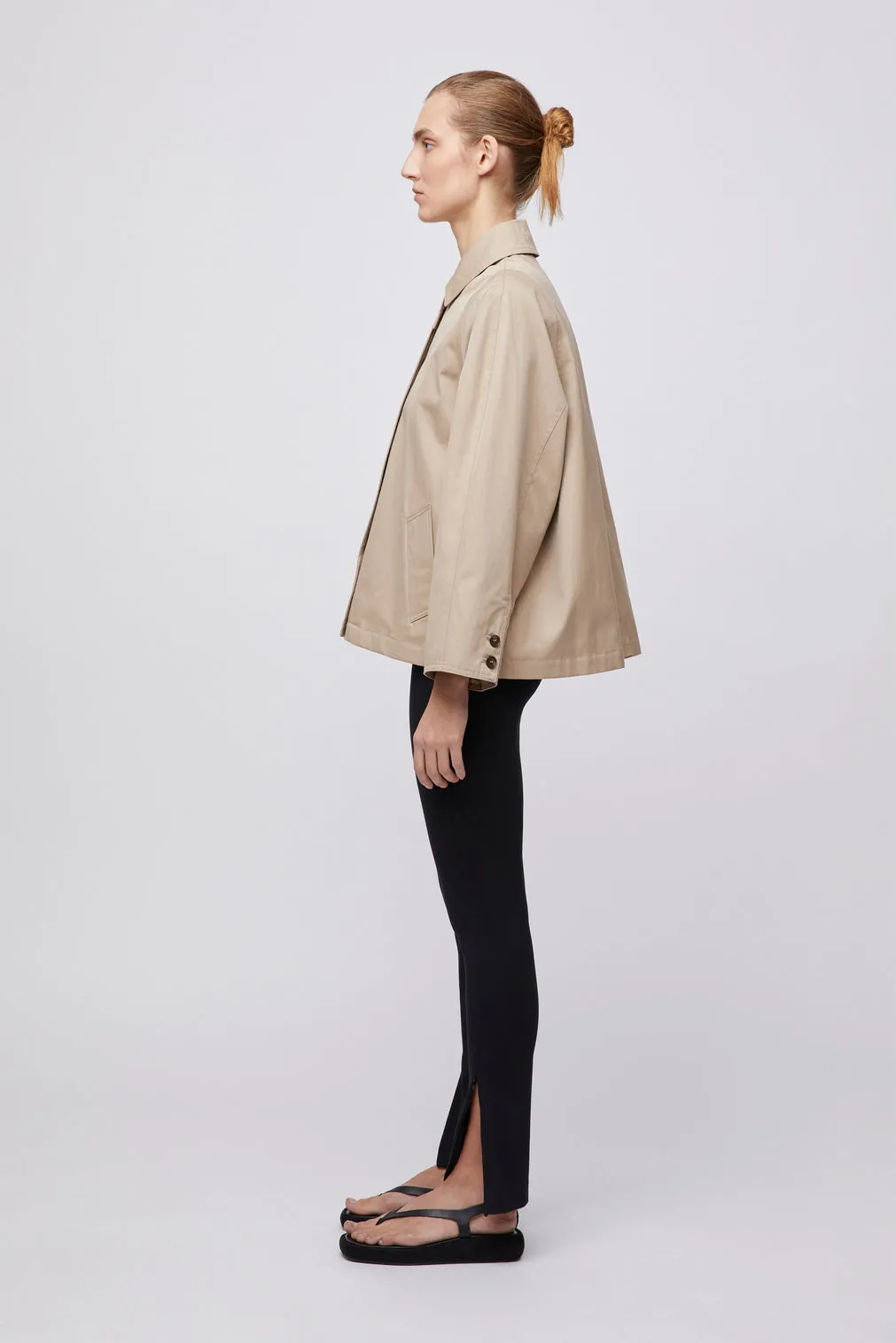 Cropped Trench Coat - Travertine
