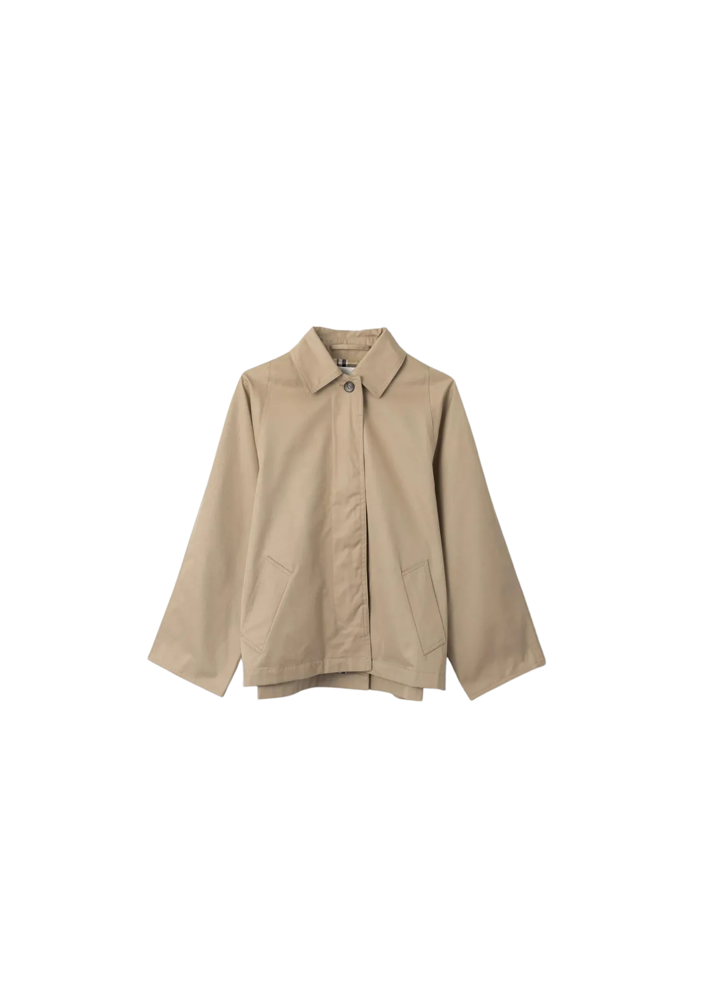 Cropped Trench Coat - Travertine