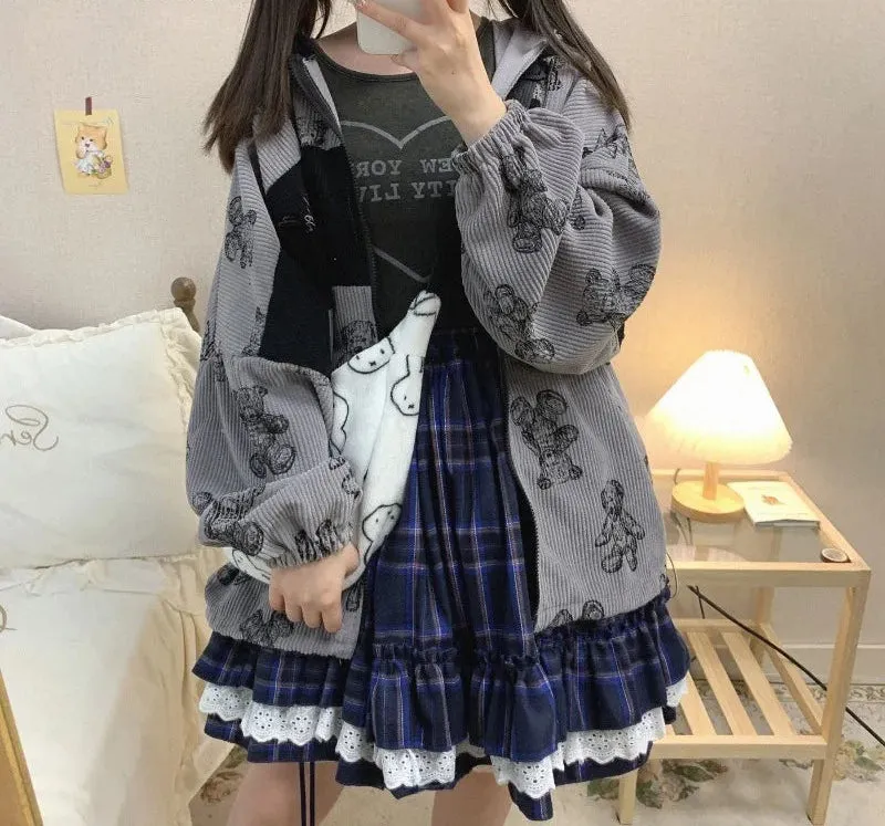 Cute Women Skirt 2024 Faldas Mujer De Moda Vintage Plaid Jupe Patchwork Lace Ruffles A-line Sweet Skirts Fashion Japanese Saia