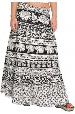 Dancing Elephants Wrap Around Skirt