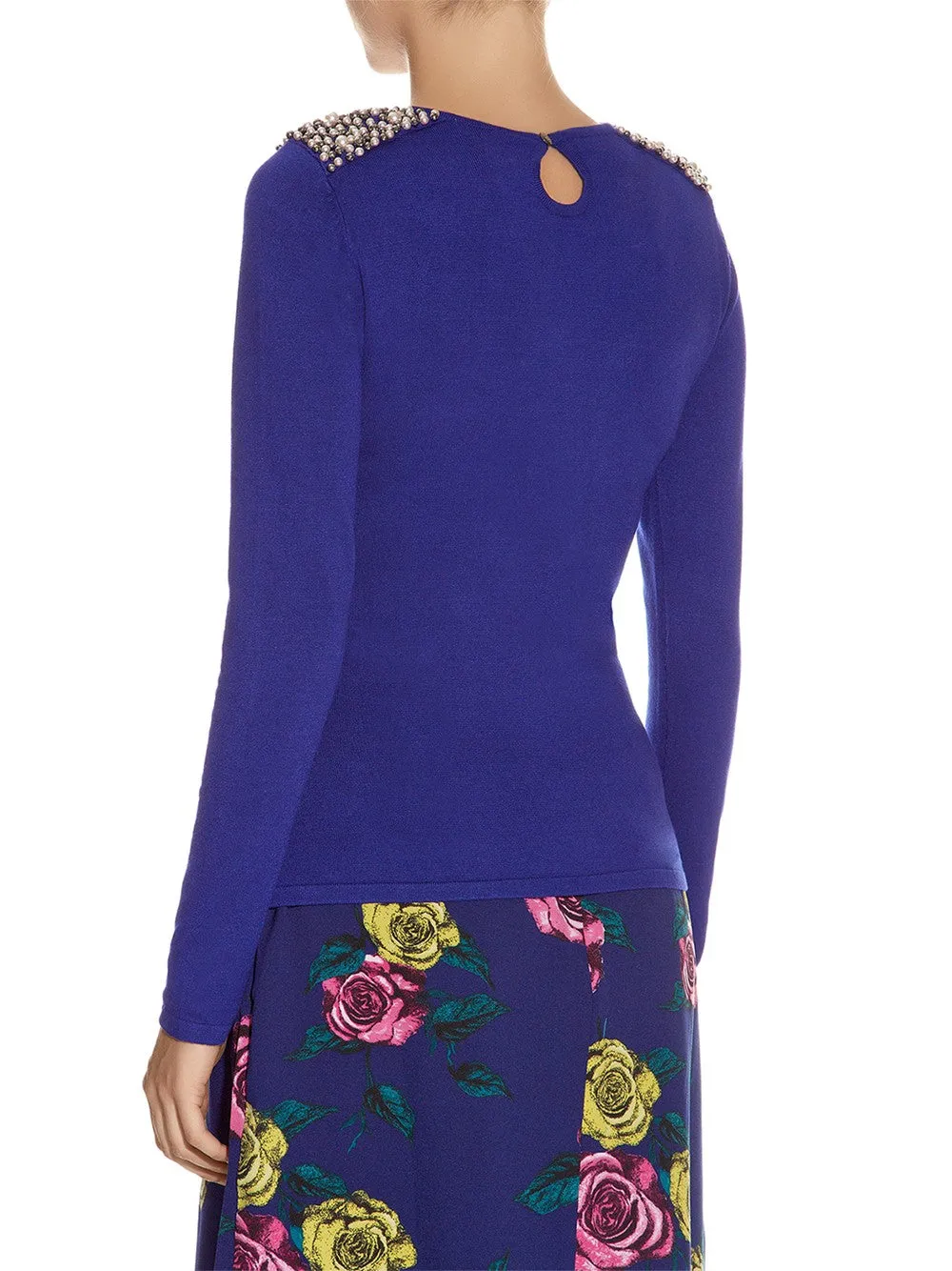 Darling Women's Pearl Beaded Shoulders Angy Jumper