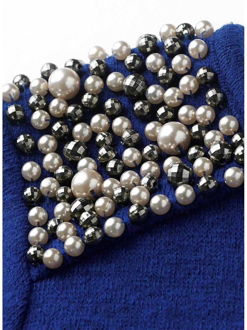 Darling Women's Pearl Beaded Shoulders Angy Jumper