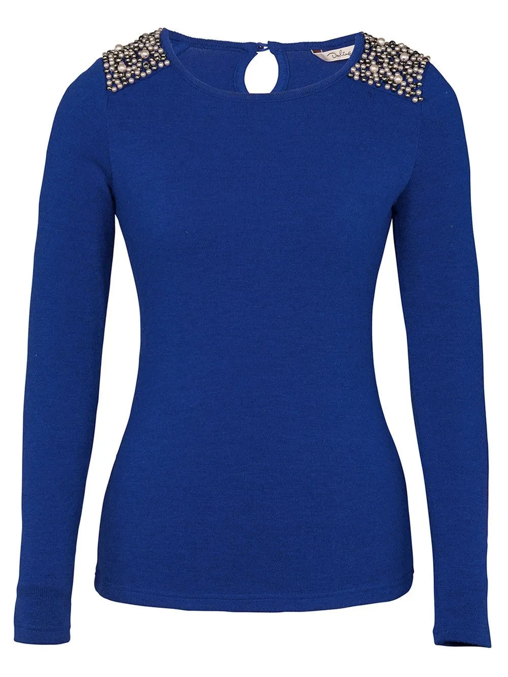 Darling Women's Pearl Beaded Shoulders Angy Jumper