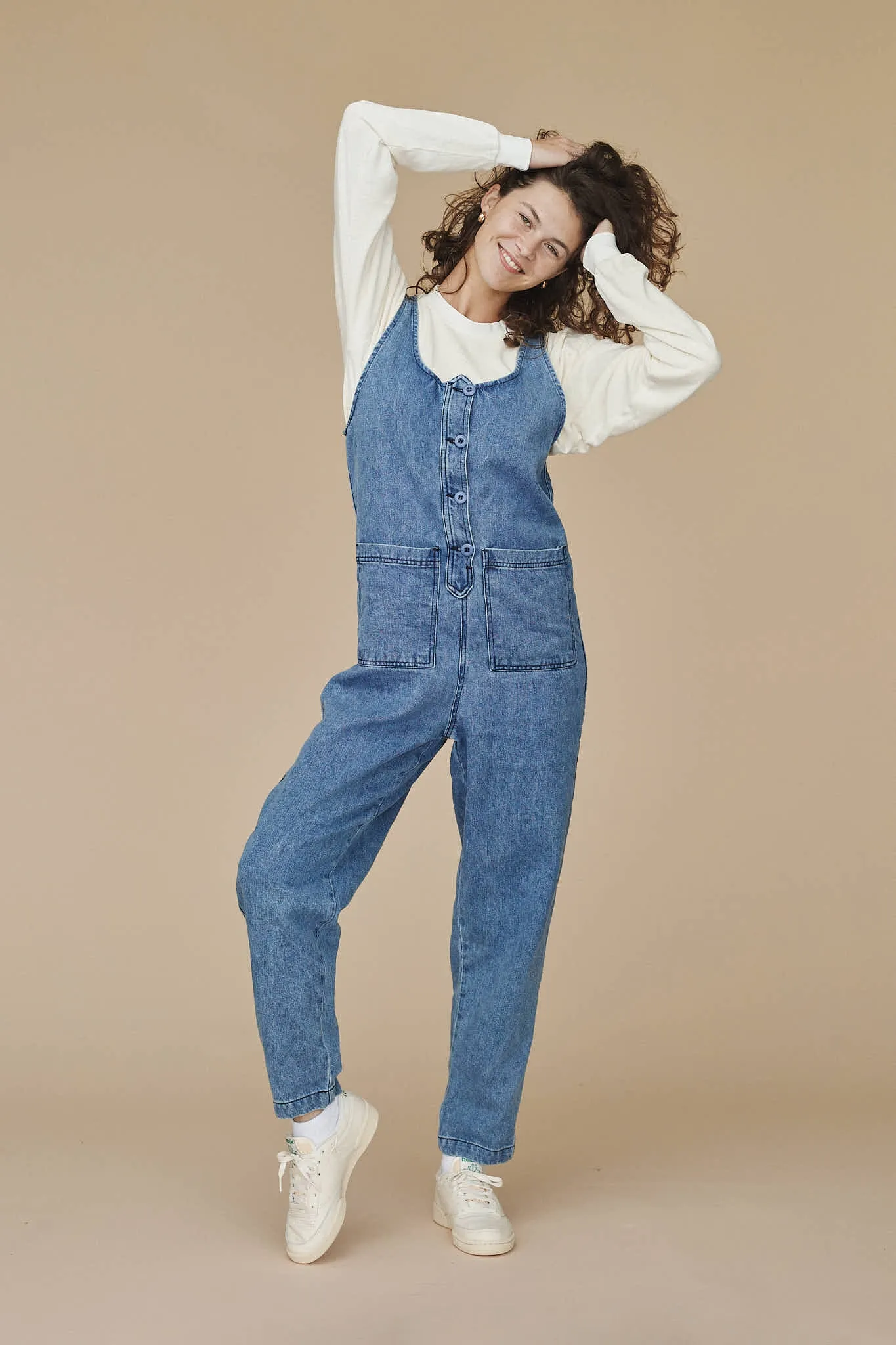 Denim Button Front Jumper