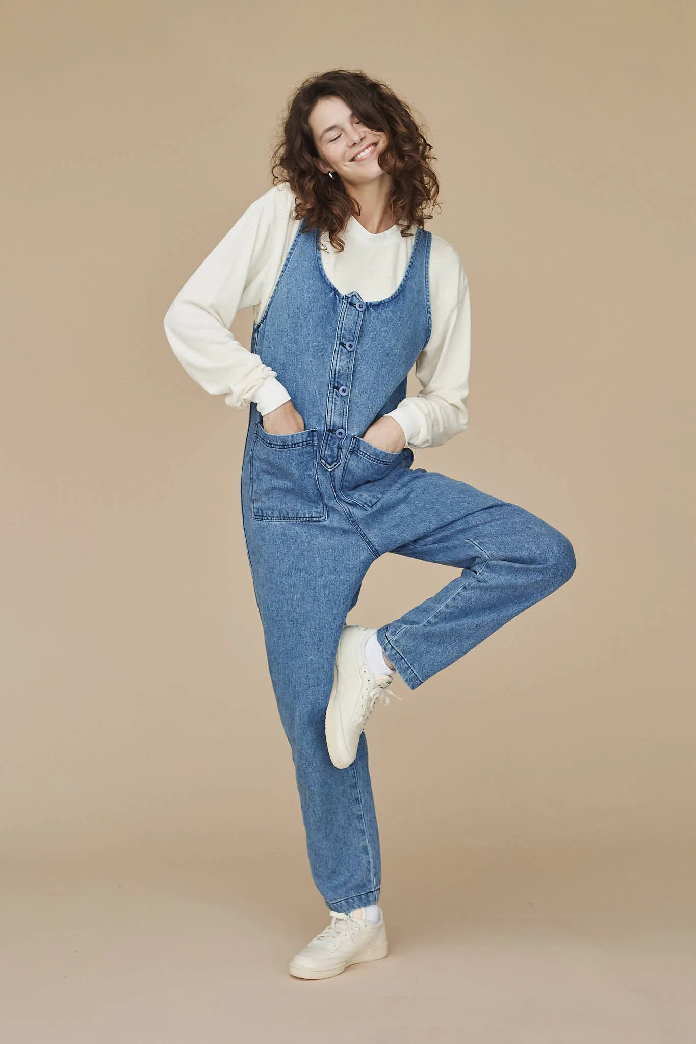Denim Button Front Jumper
