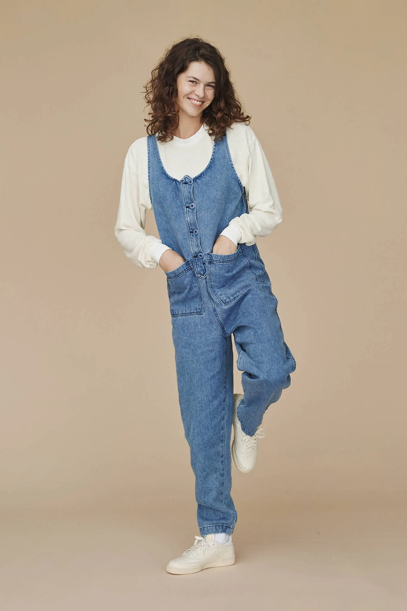 Denim Button Front Jumper