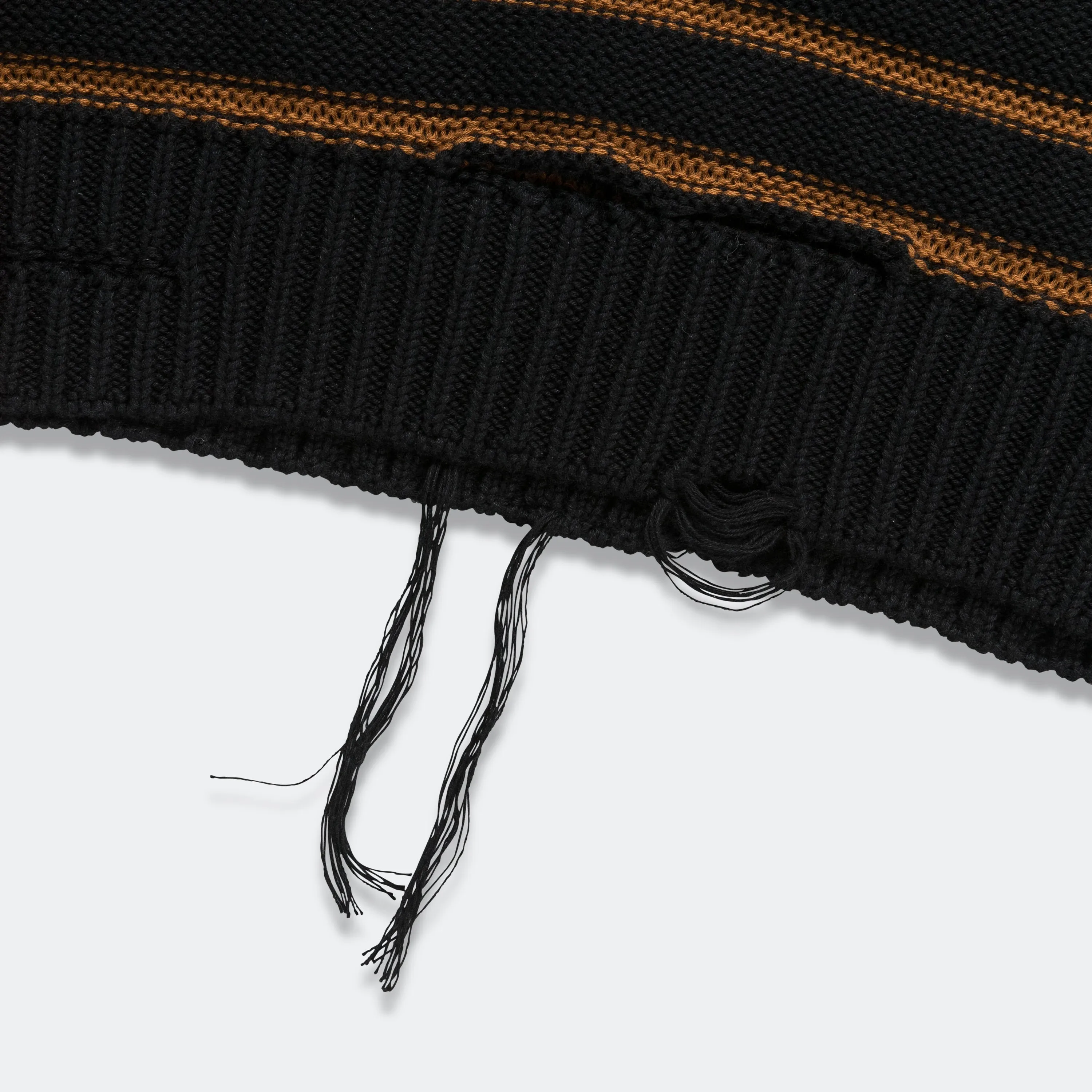 Distressed Striped Sweater - Black/Red