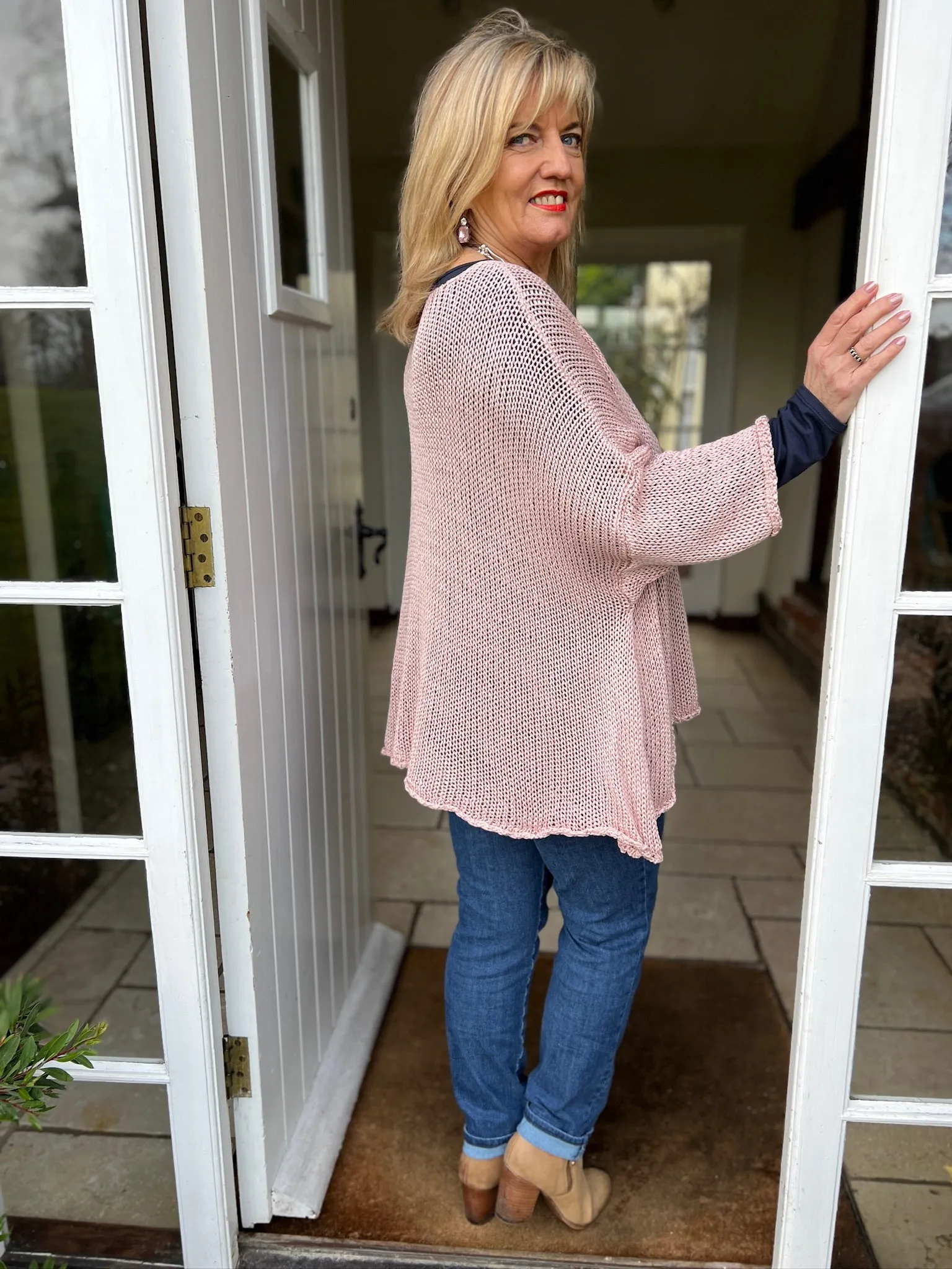 Double Pocket Knit Top | Pink