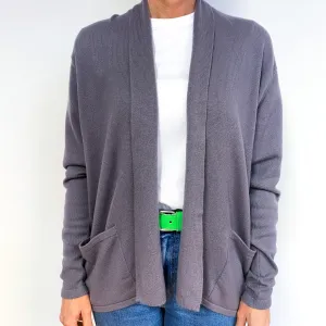 Dusky Mauve Purple Cashmere Cardigan Medium