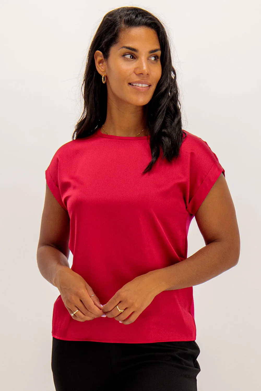 Ellette Love Potion Pink Satin Top