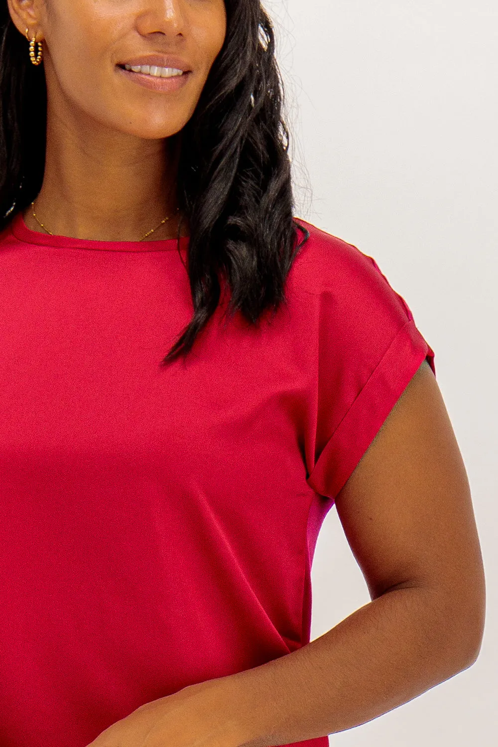Ellette Love Potion Pink Satin Top