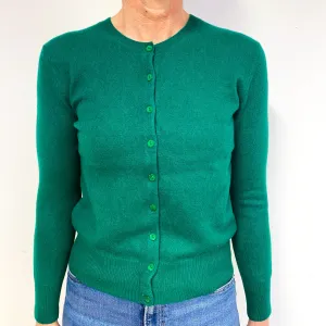Emerald Green Cashmere Crew Neck Cardigan Medium