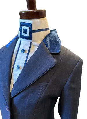 English Show Coat Navy Plaid Youth