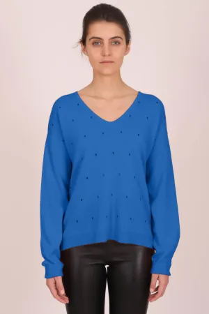 Estheme CKH943C 1247 Maya Blue V Strass Jumper