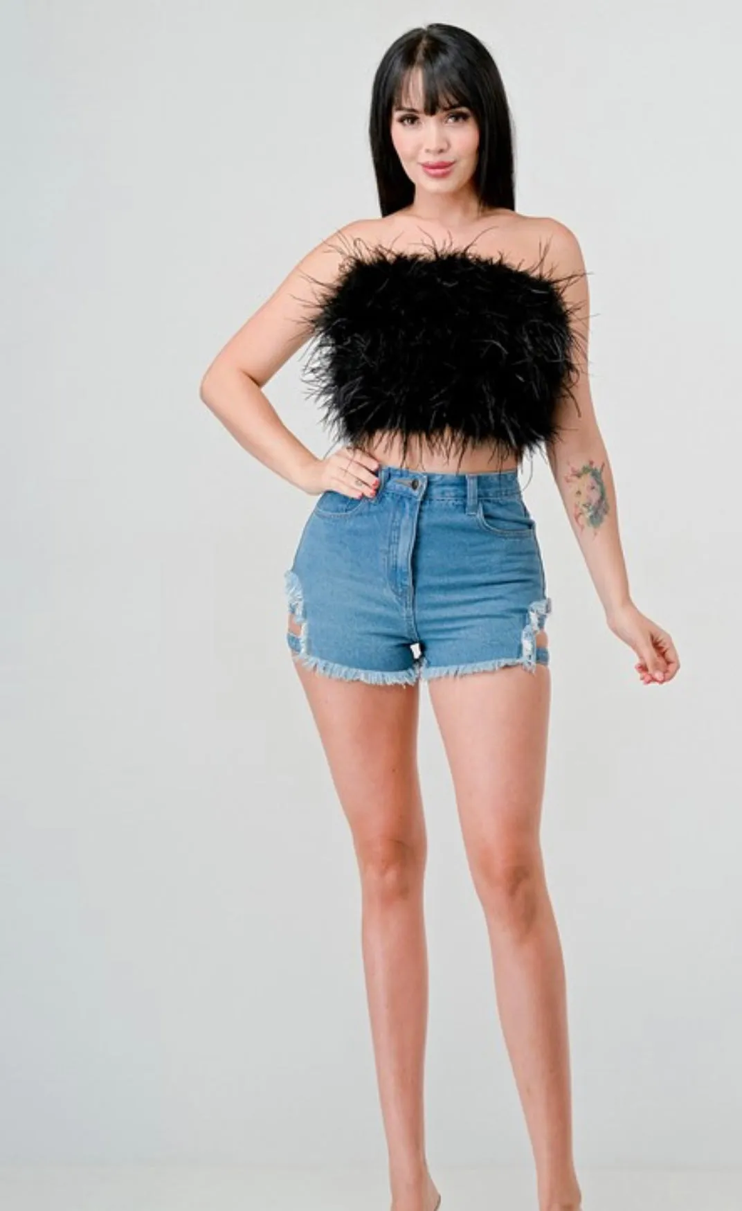 Feather Crop Top