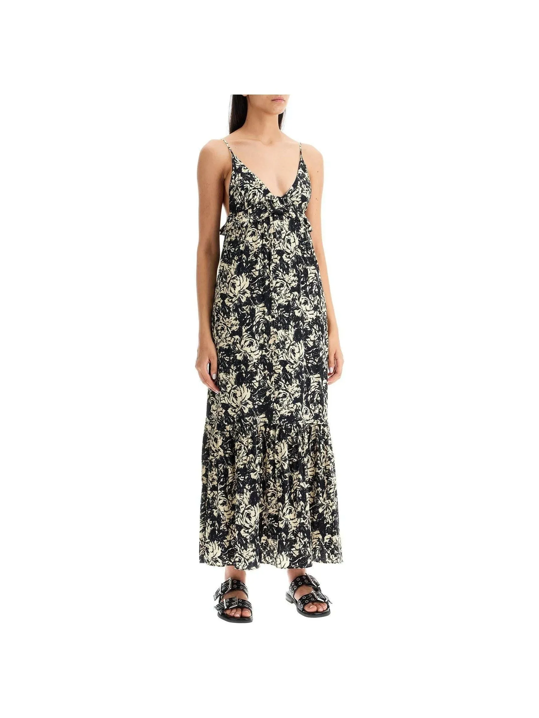 Floral Printed Satin Slip Dress