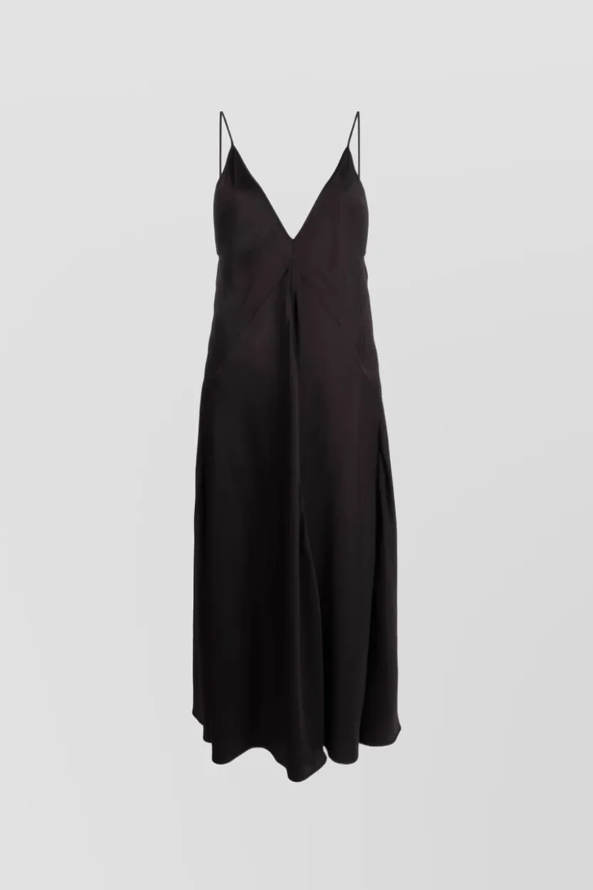 Fluide viscose twill midi slip dress