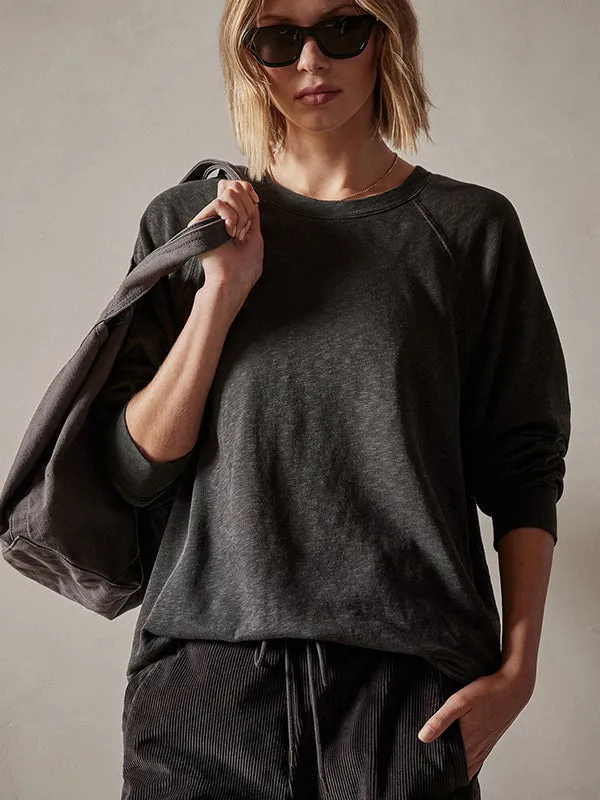 French Terry Relaxed Sweatshirt in Carbon Pigment