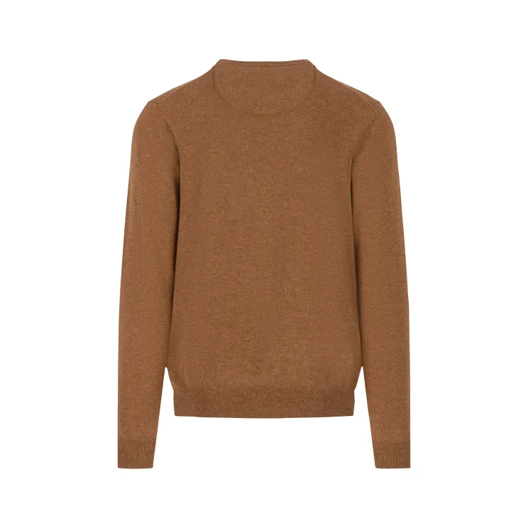 Fynch-Hatton Crew Neck Lambswool Jumper Walnut 1310300