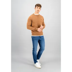 Fynch-Hatton Crew Neck Lambswool Jumper Walnut 1310300