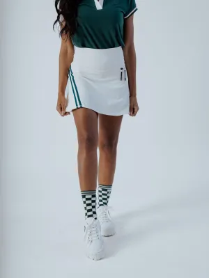 George Skirt - White / Green Stripes