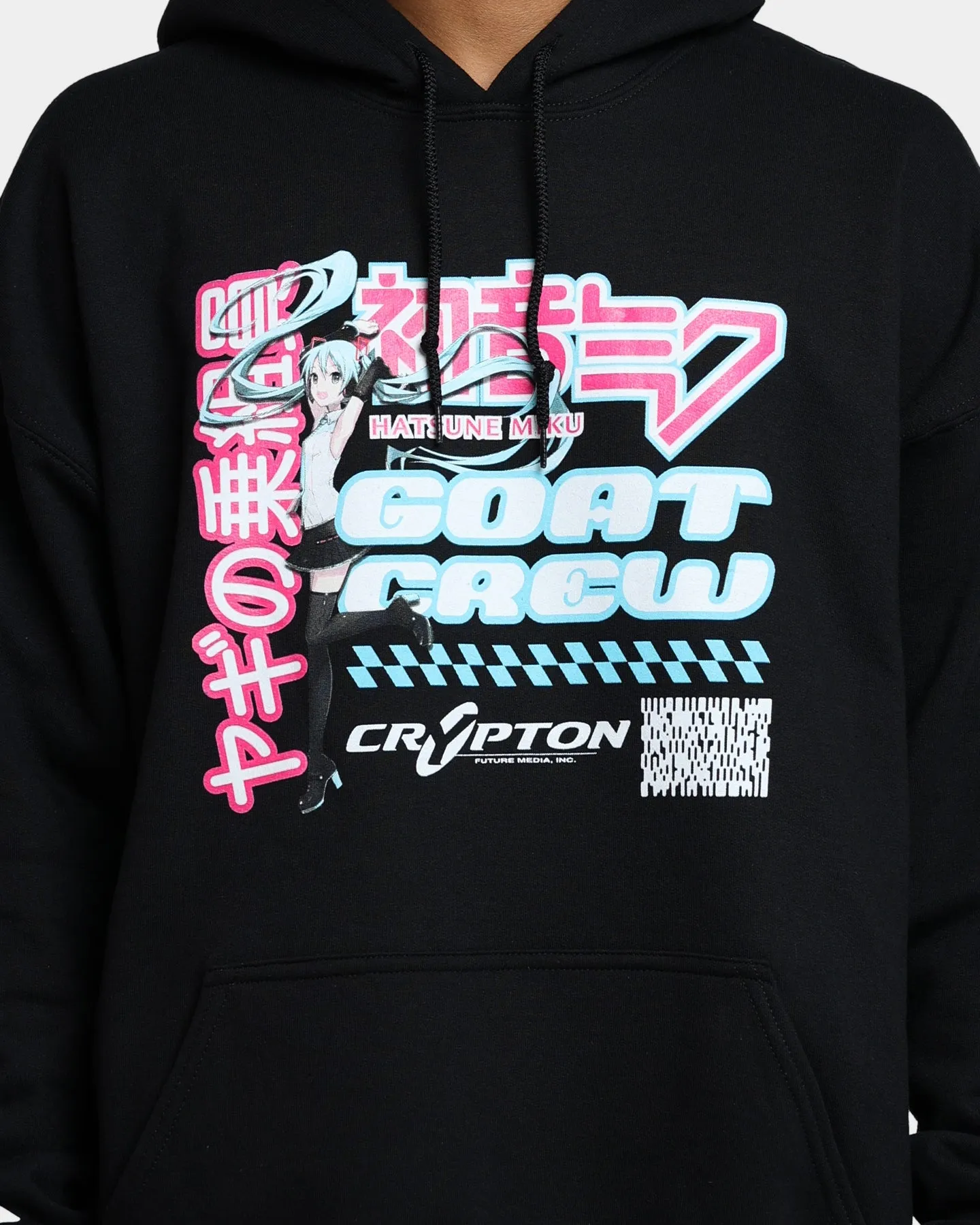 Goat Crew X Hatsune Miku Magazine Hoodie Black