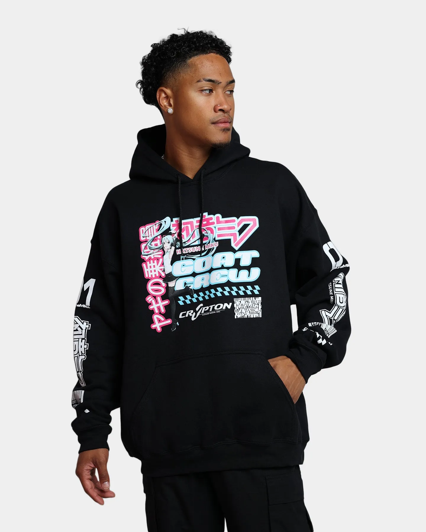 Goat Crew X Hatsune Miku Magazine Hoodie Black