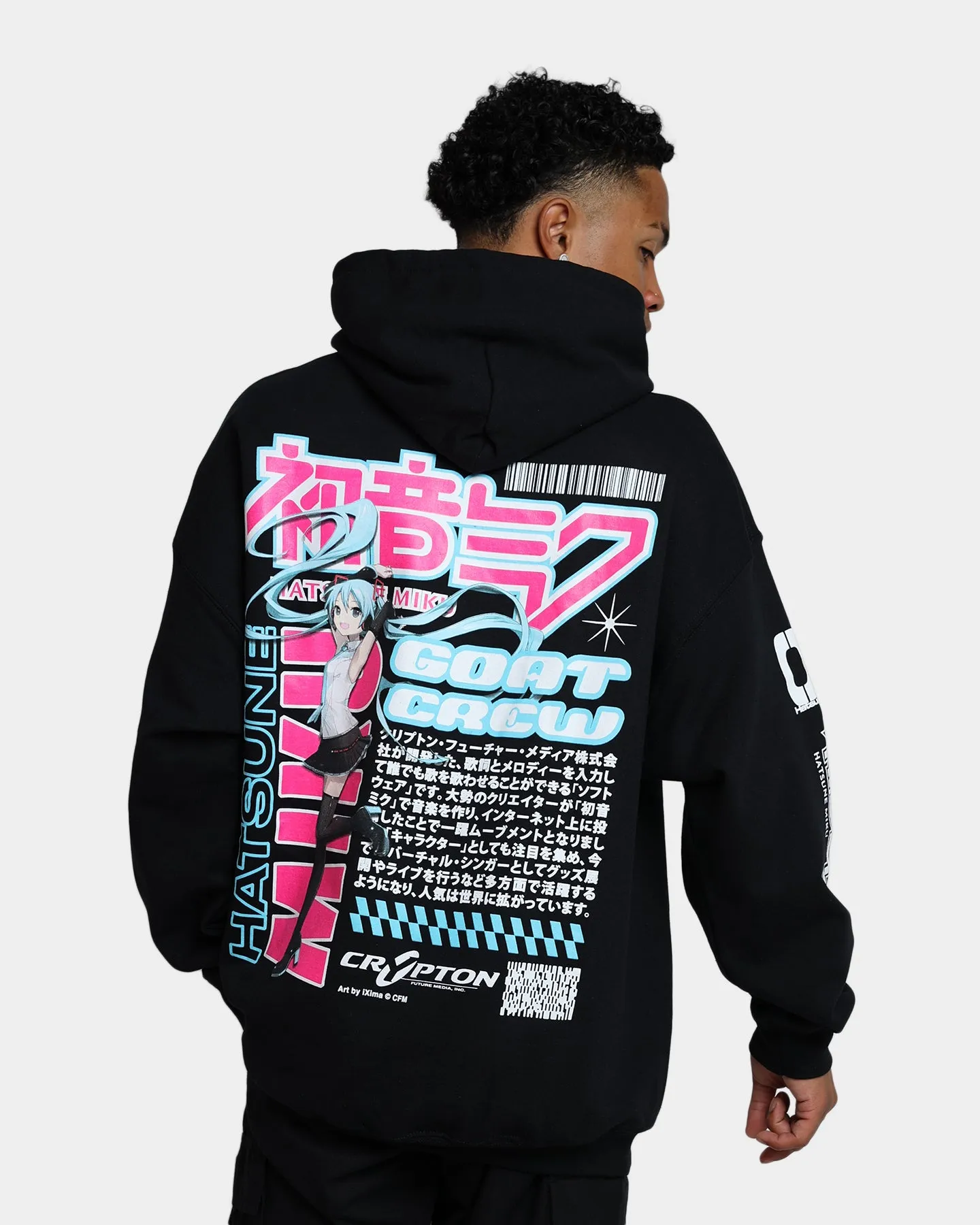 Goat Crew X Hatsune Miku Magazine Hoodie Black