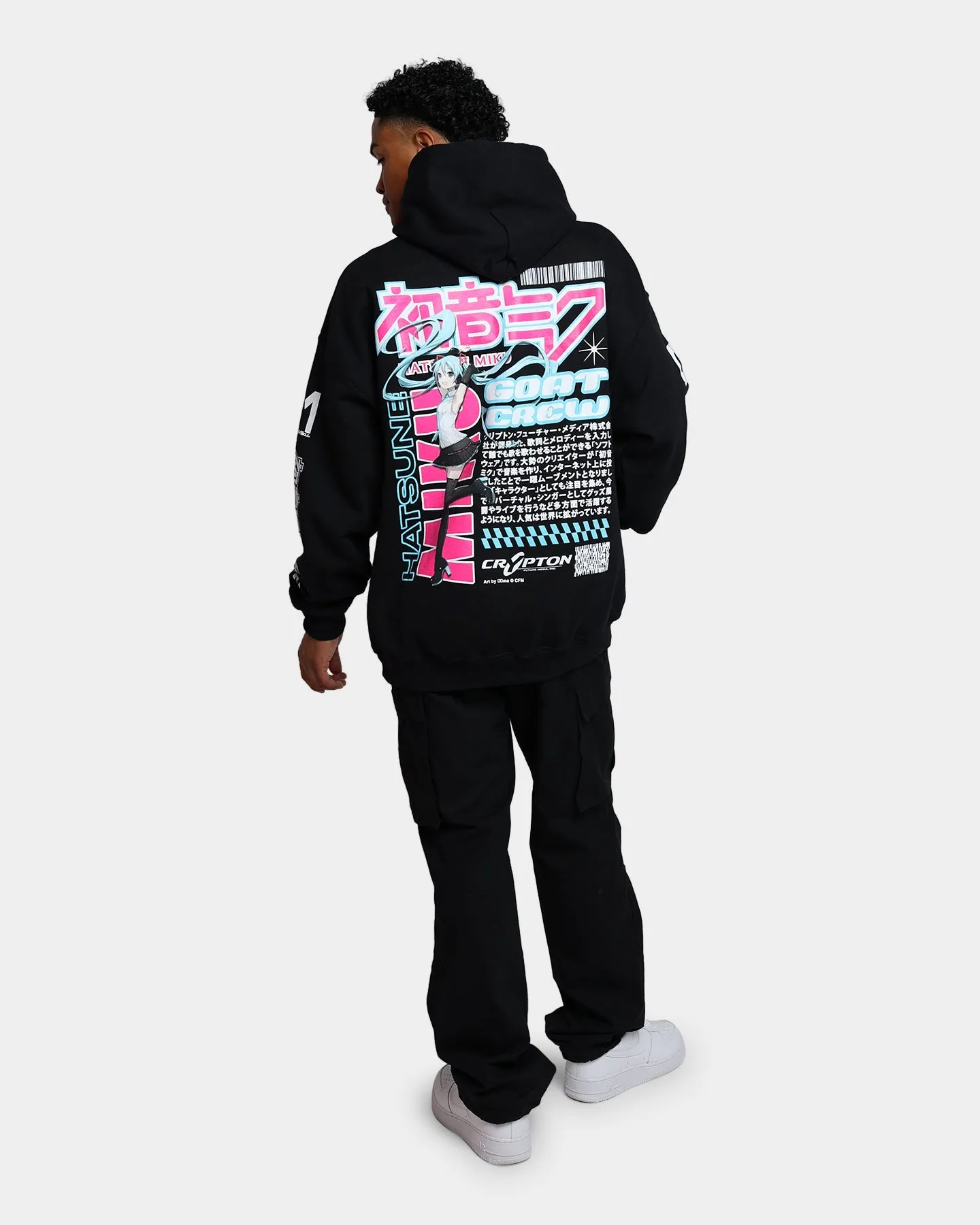 Goat Crew X Hatsune Miku Magazine Hoodie Black