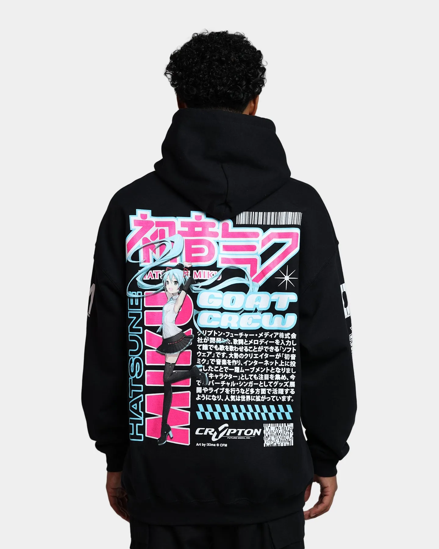 Goat Crew X Hatsune Miku Magazine Hoodie Black