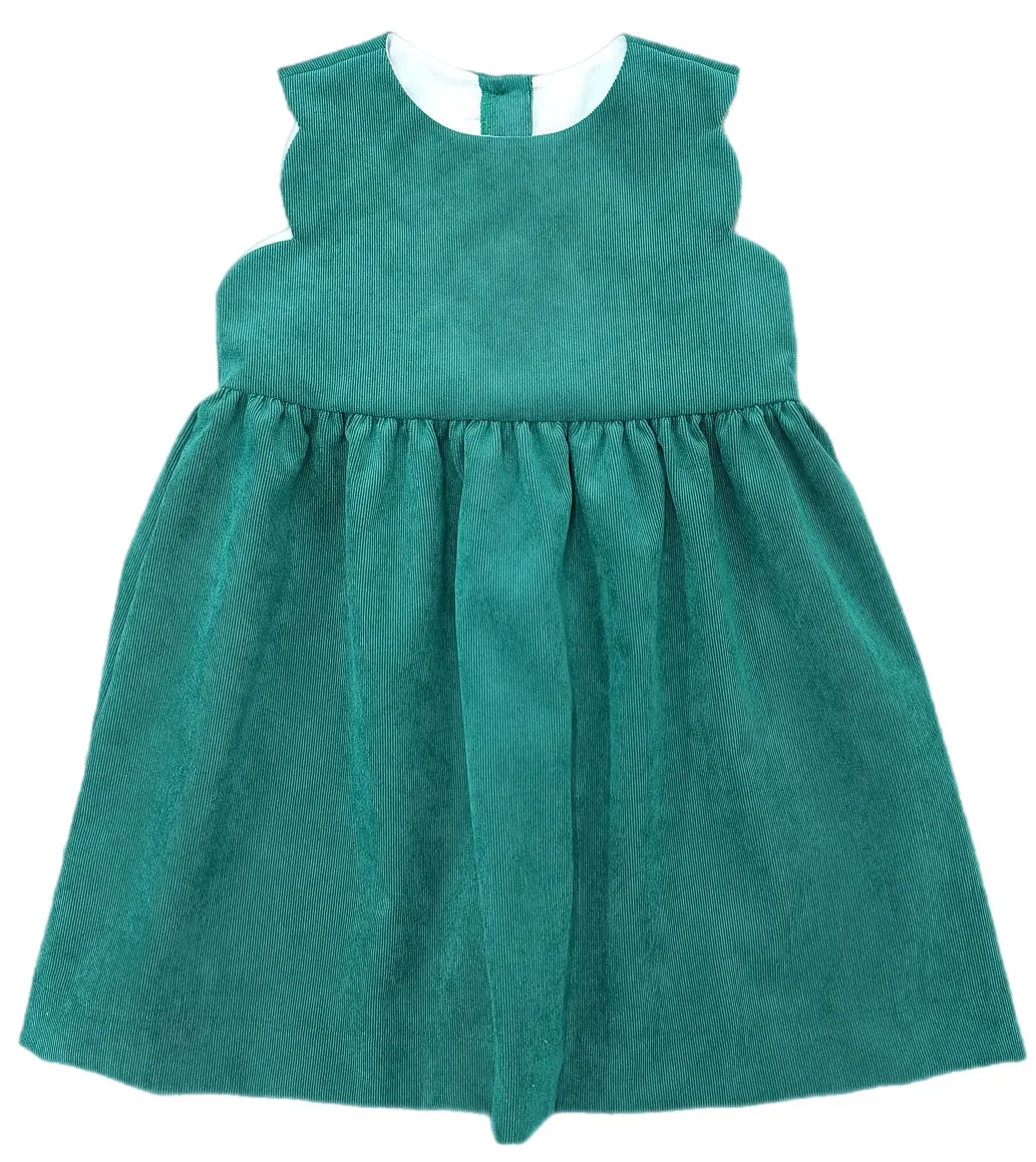 Green Cord Savannah Scalloped Jumper