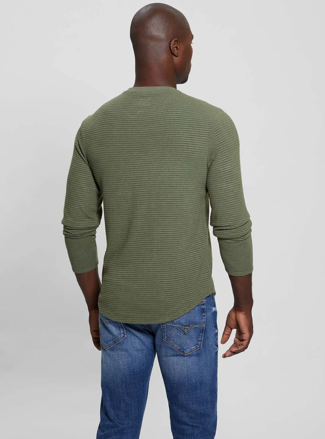 Green Hudson Linear Knit Jumper