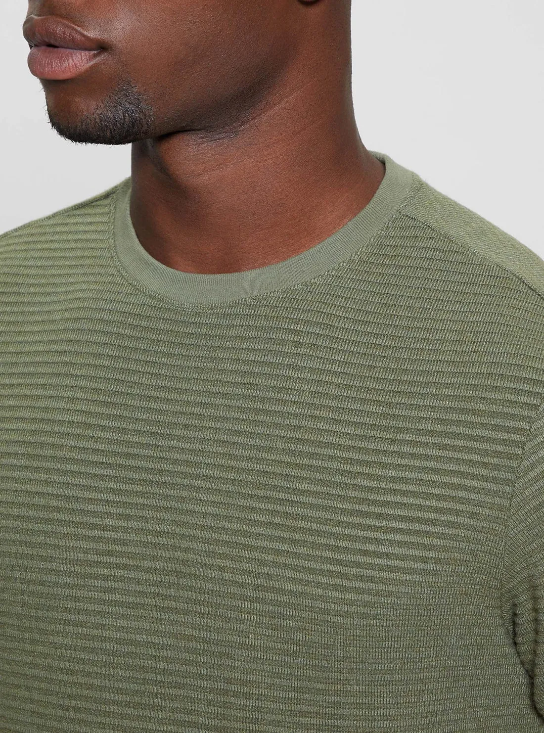 Green Hudson Linear Knit Jumper